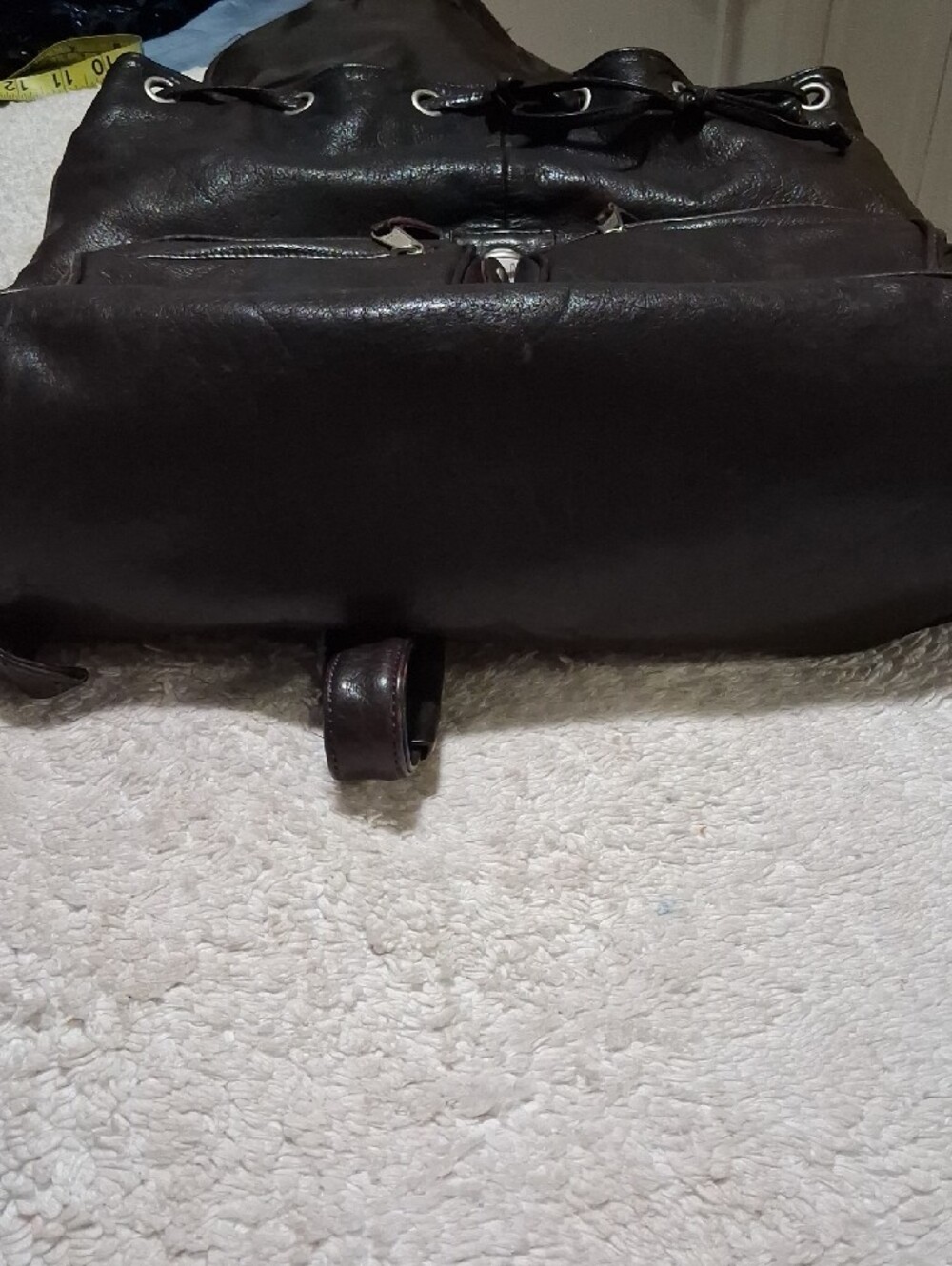 Canyon Outback Dark Brown Leather Backpack with Front Pockets - Picture 6 of 9